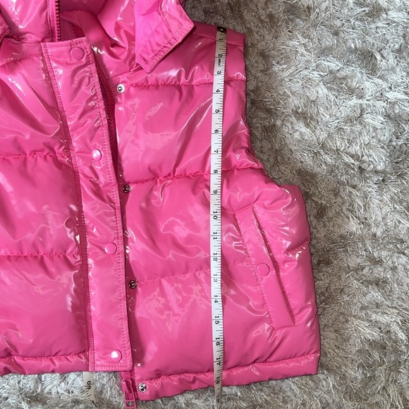 Forever 21 Faux Pink Patent Leather Puffer Vest Sz Small - Picture 6 of 7